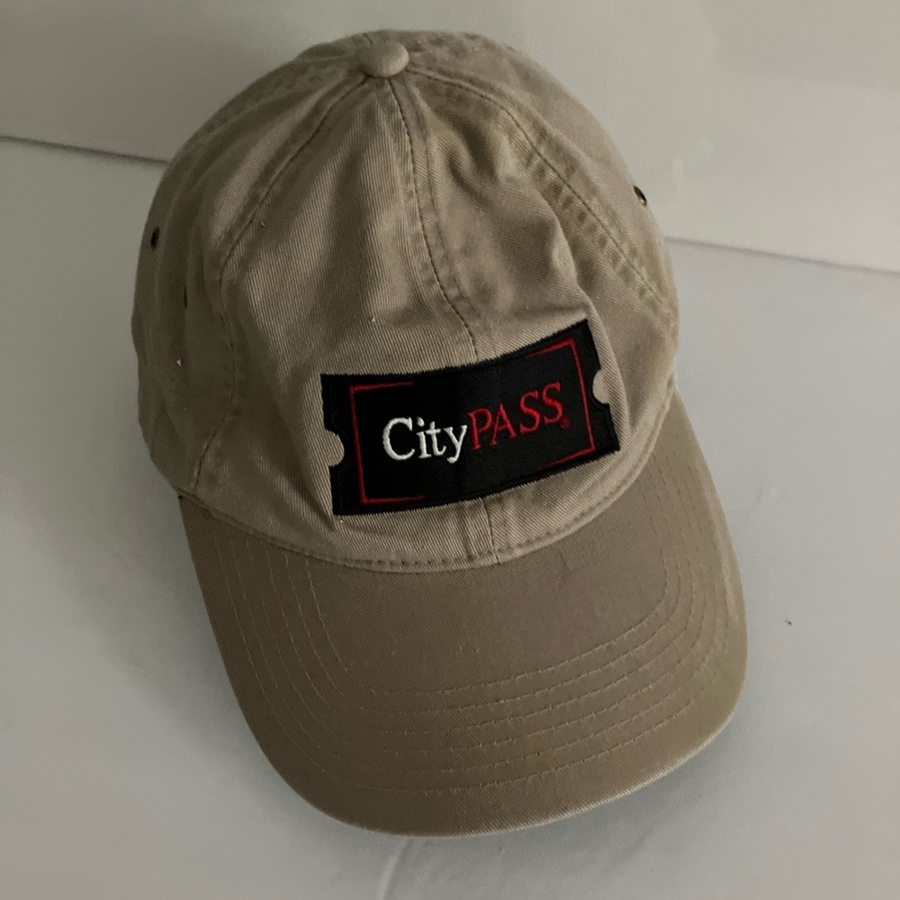 CityPass Baseball Cap - Adjustable Buckle - Khaki Cotton - barely worn